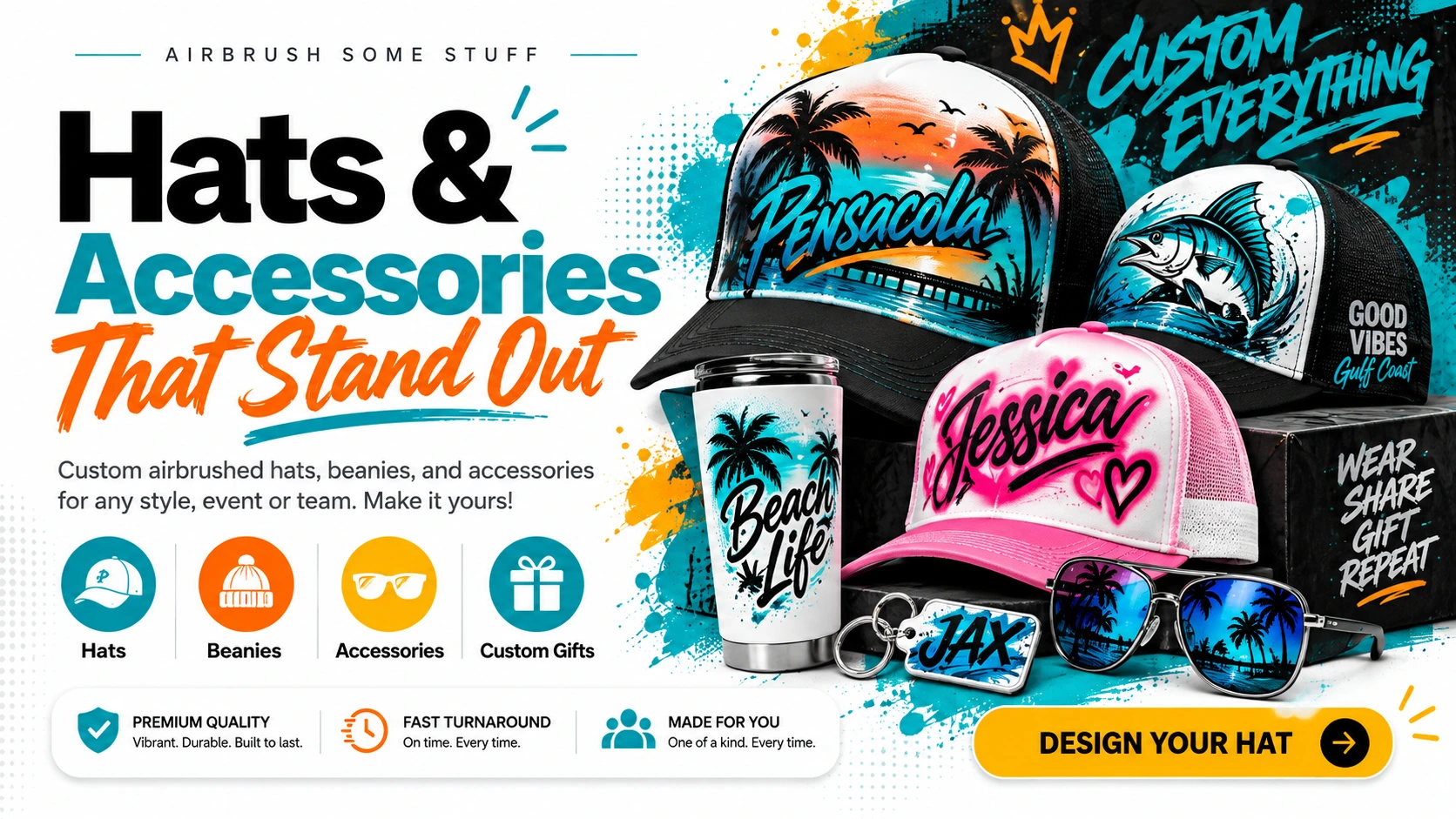 Custom hats, beanies and accessories