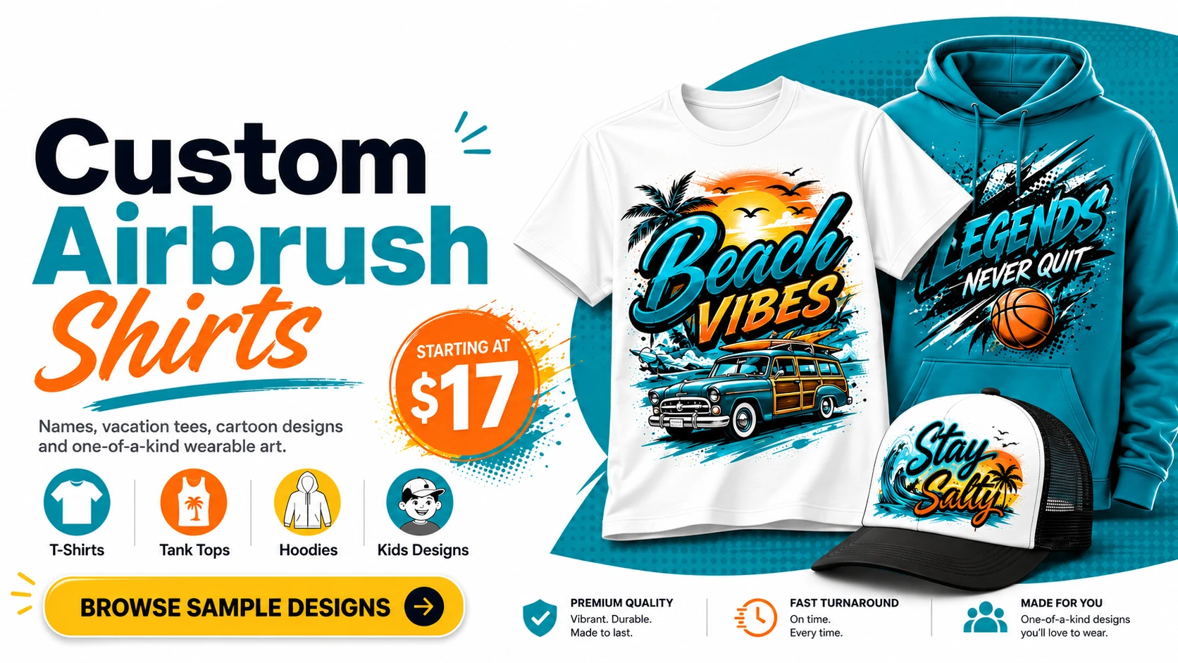 Custom Airbrush Shirts in Pensacola promotional artwork