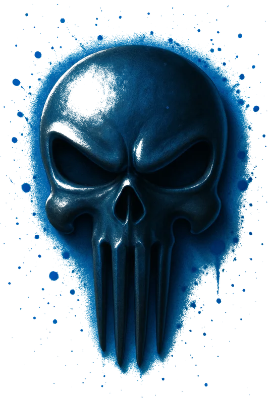 Blue Skull DTF design
