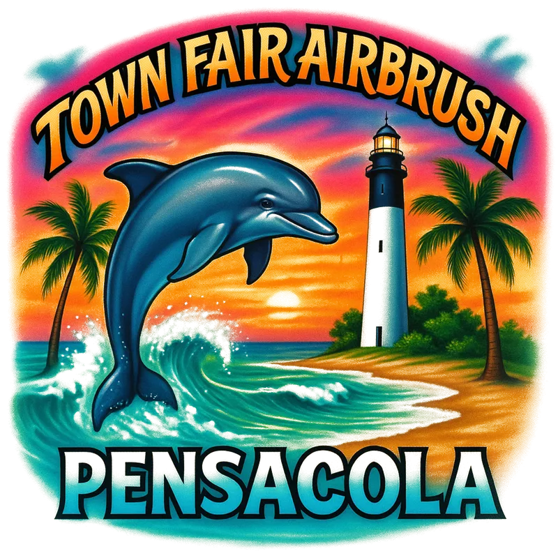 Pensacola Dolphin Sunset DTF design