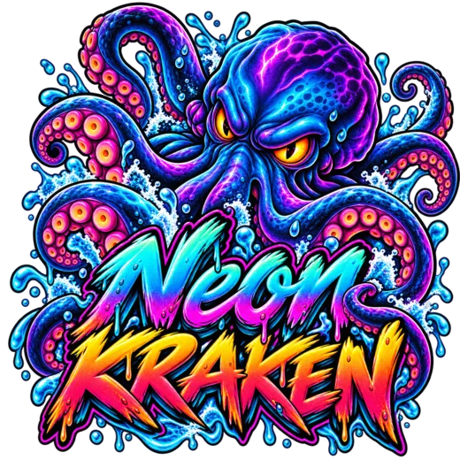 Neon Kraken transparent design