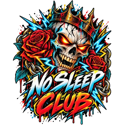 No Sleep Club transparent design