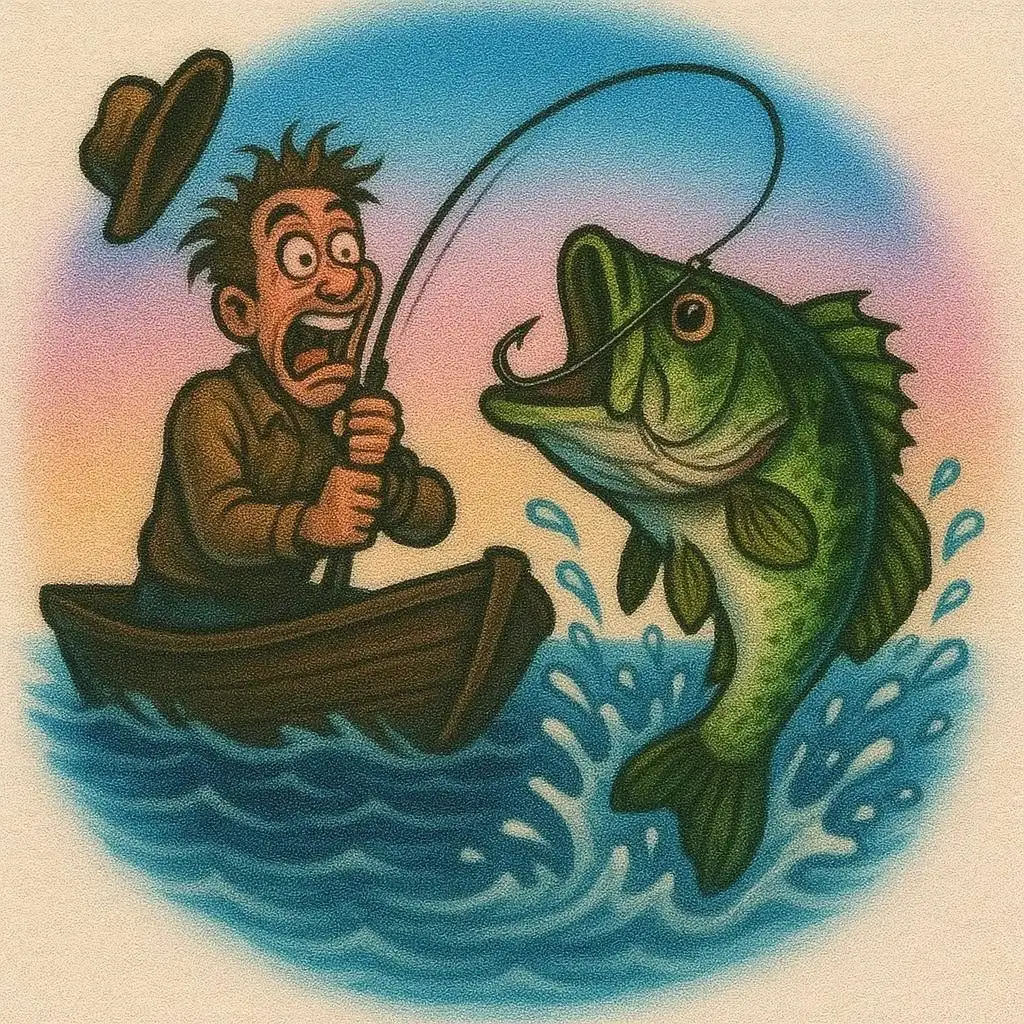 Funny fisherman bass catch airbrush shirt design sample