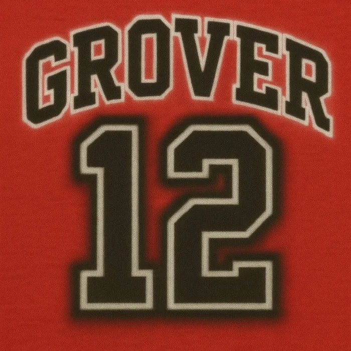 Grover 12 varsity style airbrush shirt design sample