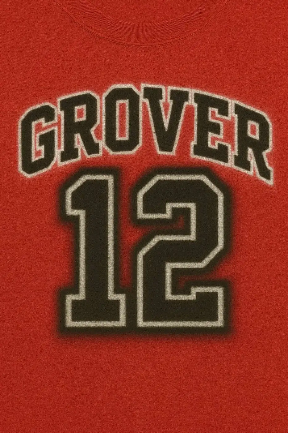 Grover 12 varsity style airbrush shirt design sample