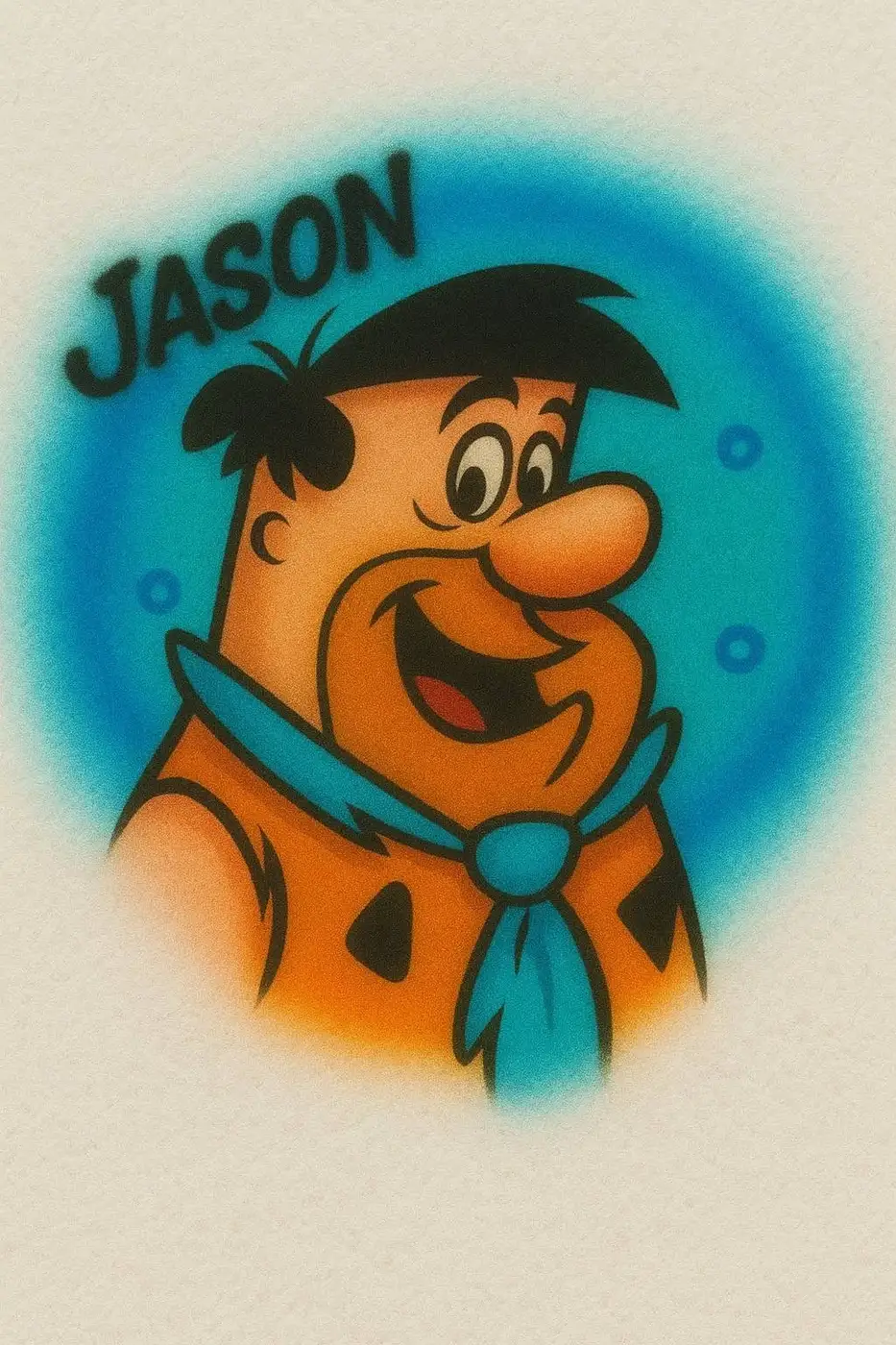 Jason stone age cartoon personalized airbrush T-shirt design sample