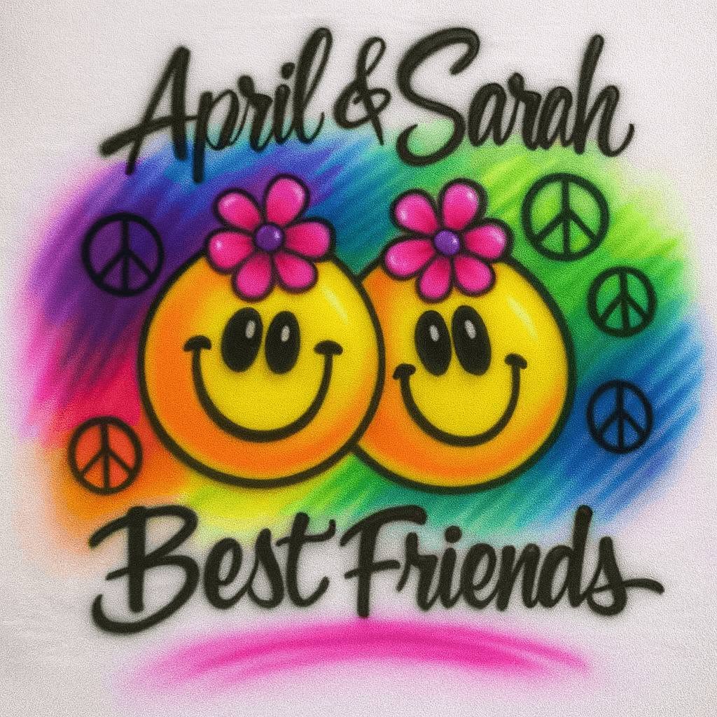 Colorful personalized airbrush artwork suited for live events