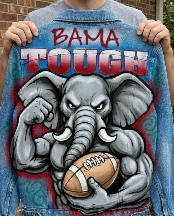 Bama Tough Elephant Jacket — Airbrush Apparel by Airbrush Some Stuff
