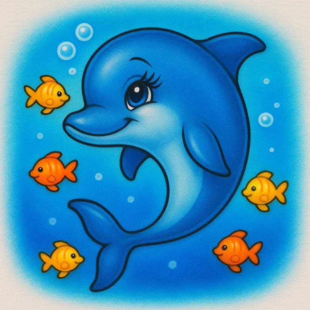 Dolphin & Tropical Fish Airbrush — Airbrush by Airbrush Some Stuff