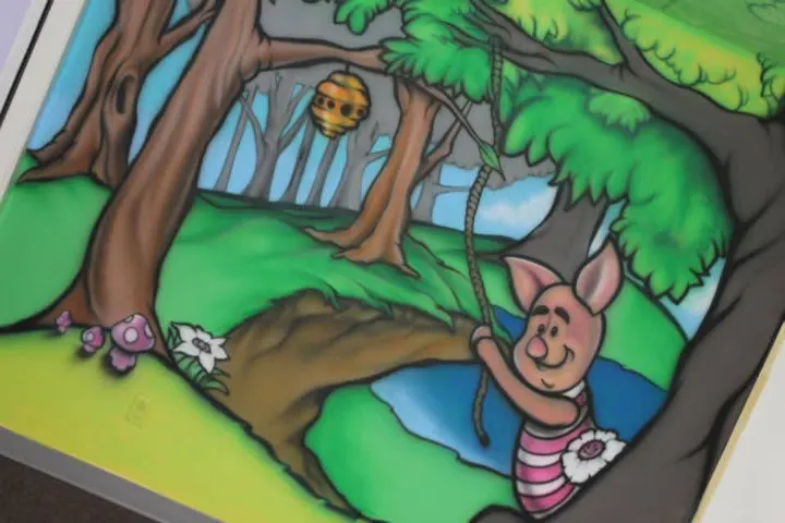 Piglet Forest Wall Mural — Murals by Airbrush Some Stuff
